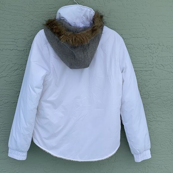ROXY White Snow Puffer Hooded Jacket Sz M - Picture 7 of 16